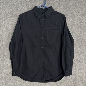 Lululemon Full Day Ahead Flannel Shirt‎ Women's Sz 6 Black Button Up